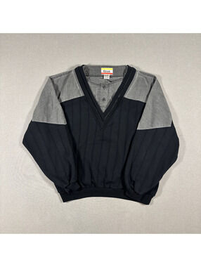 Vintage Cotler Colorblock Sweater V-Neck Henley Pullover